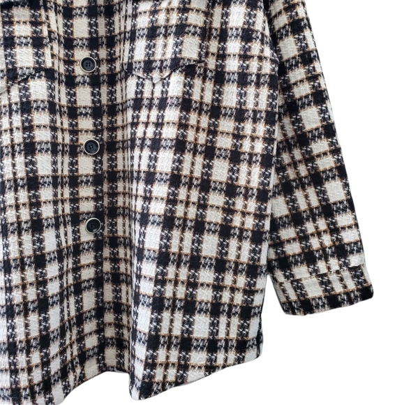 Drop Shoulder Plaid Tweed Pocket Coat - Picture 9 of 12